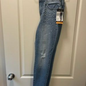 SEVEN Mid Rise Skinny Jeans w/Pearl Embellishment Size 12
